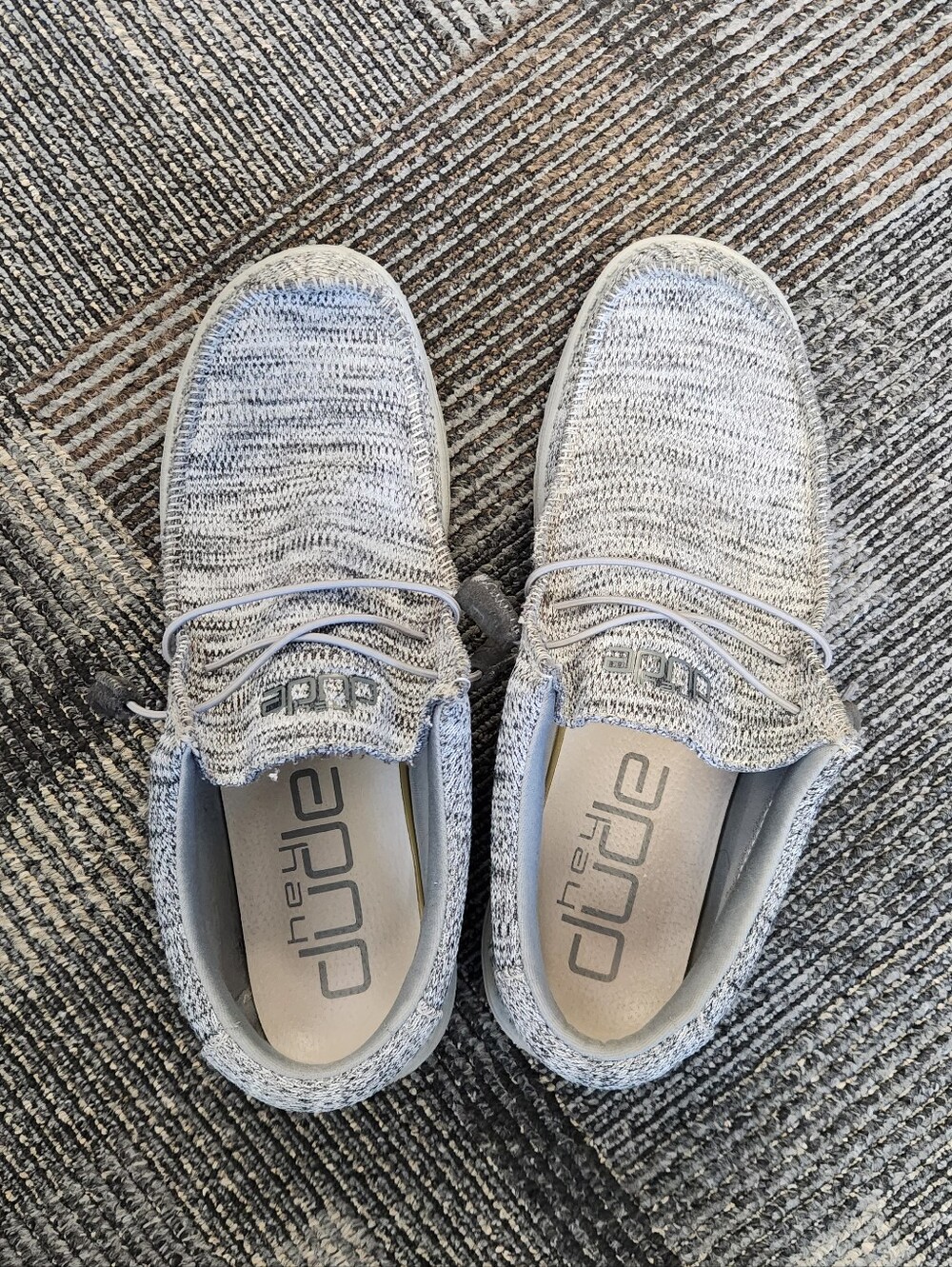 Hey Dude Knit Slip-On Loafers in Light Gray